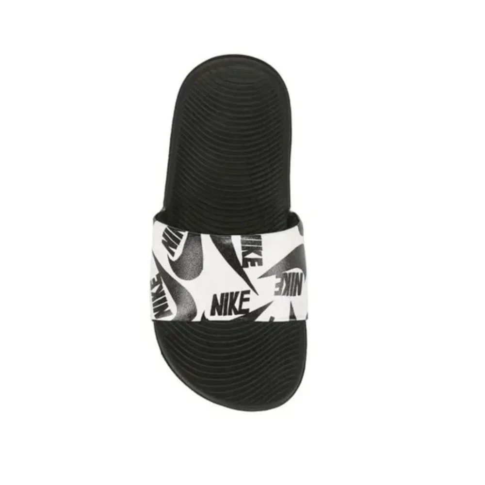 Nike Kids Kawa Slide SE JDI GS/PS Black White Kid Slip On Sandal